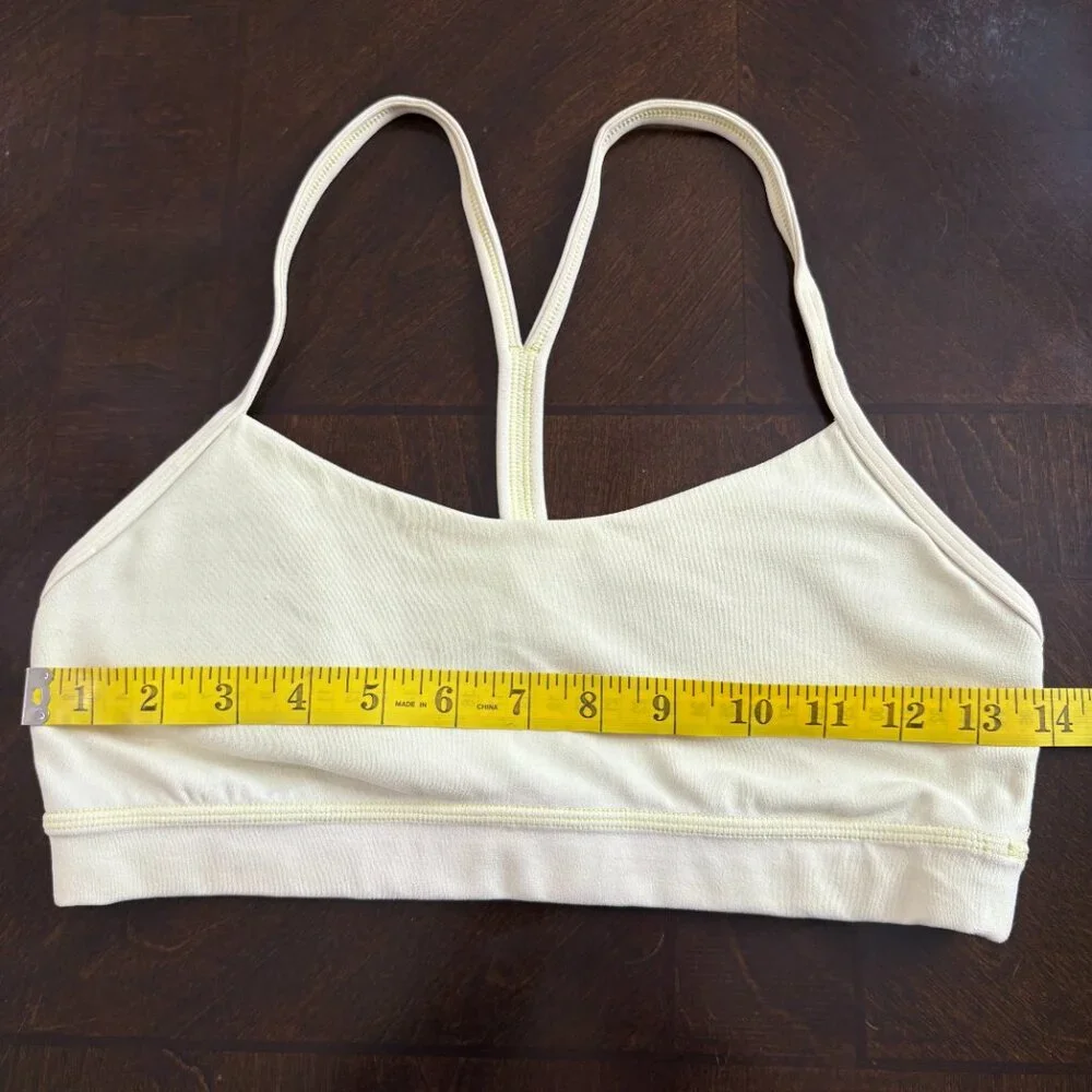 Lululemon Flow Y Sports Bra Size 8 Sheer Lemon Yoga Gym Activewear